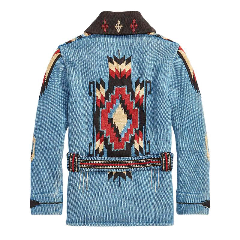 Men's Vintage Blend Knitted Jacquard Lapel Cardigan