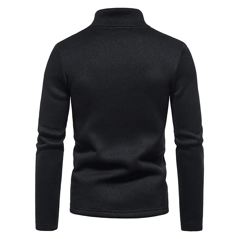 Men's Casual Solid Color Turtleneck Knitted Sweatshirt