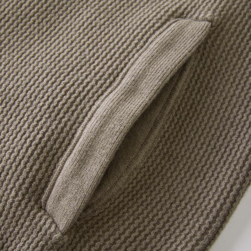 Men's Solid Zipper Stand Collar Knitted Cardigan