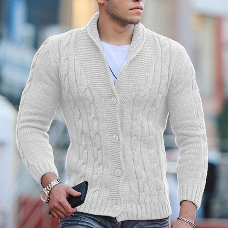 Men's Vintage Lapel Button Slim Fit Knit Cardigan