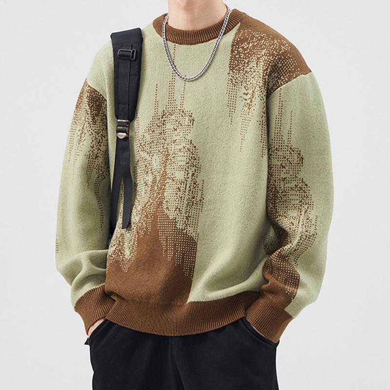 Men's Crew Neck Thickened Knitted Sweater