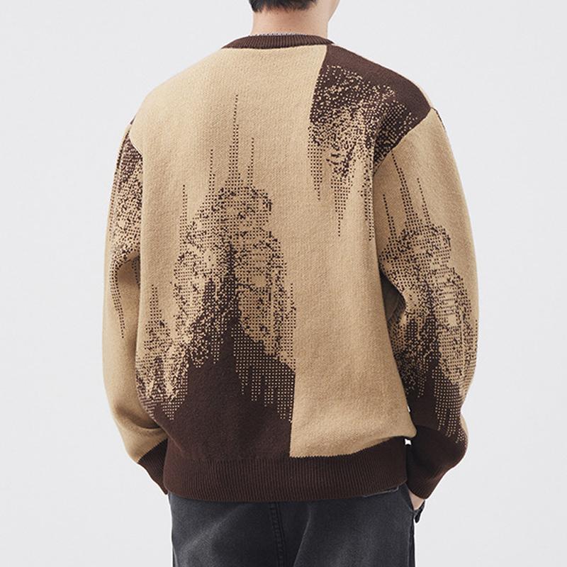 Men's Crew Neck Thickened Knitted Sweater