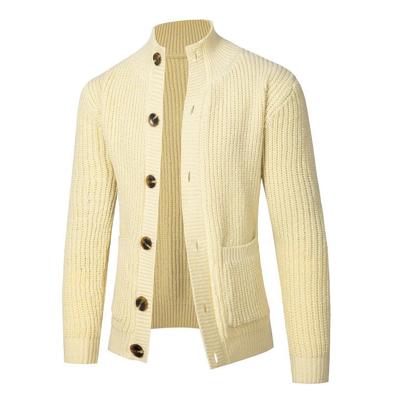 Men's Solid Color Versatile Casual Knitted Cardigan