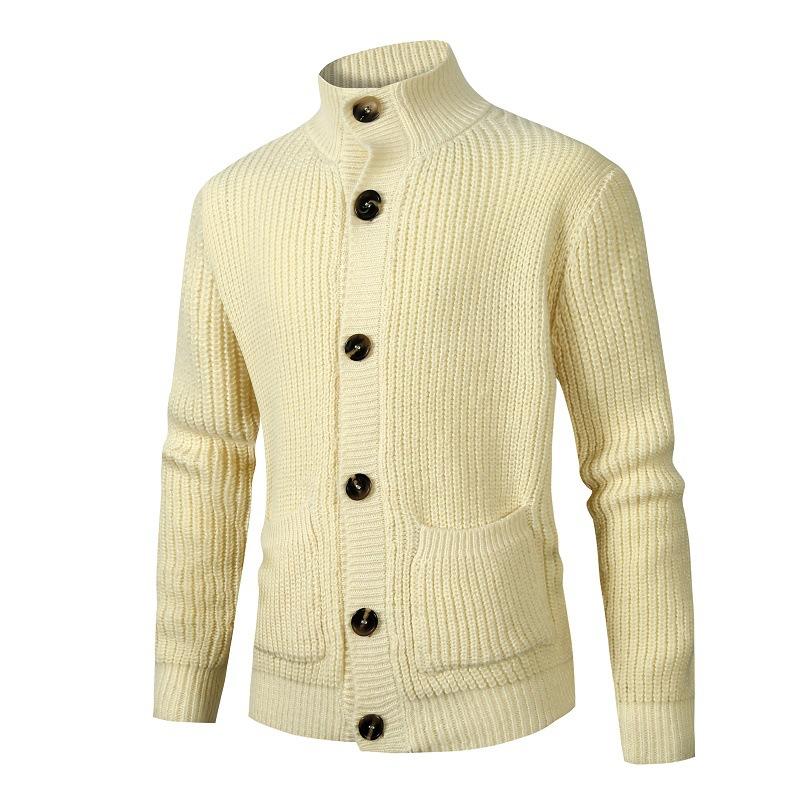 Men's Solid Color Versatile Casual Knitted Cardigan
