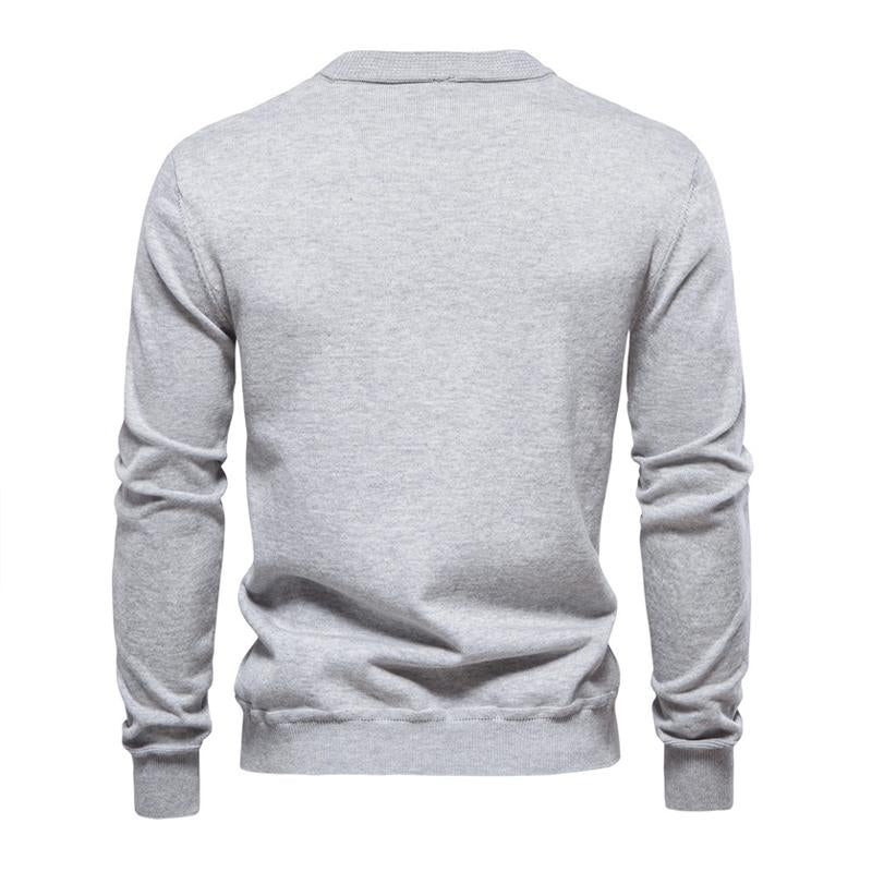 Men's Simple Casual Solid Color Knitted Cardigan