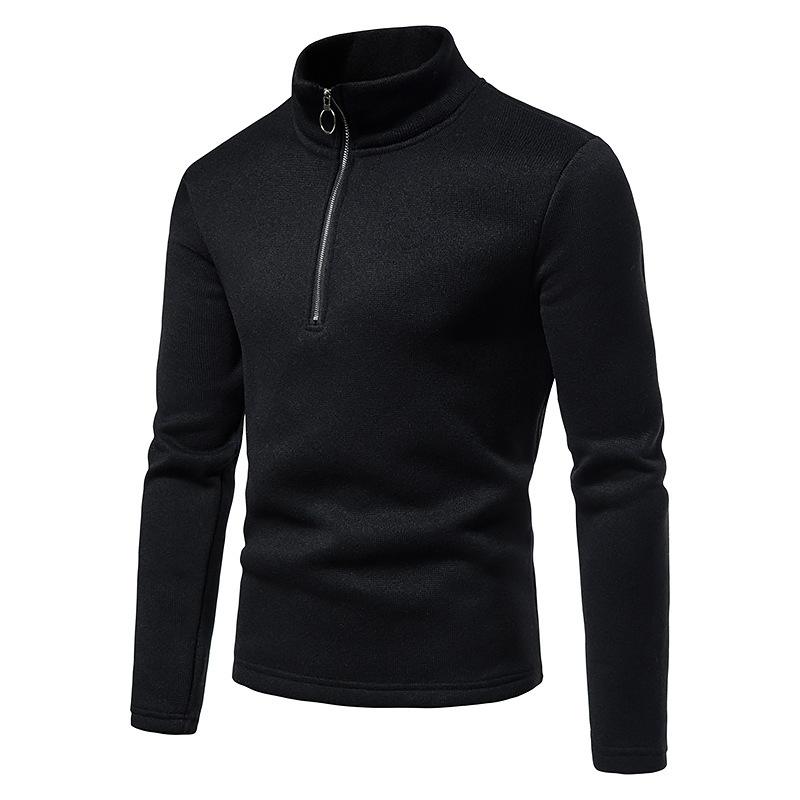Men's Casual Solid Color Turtleneck Knitted Sweatshirt