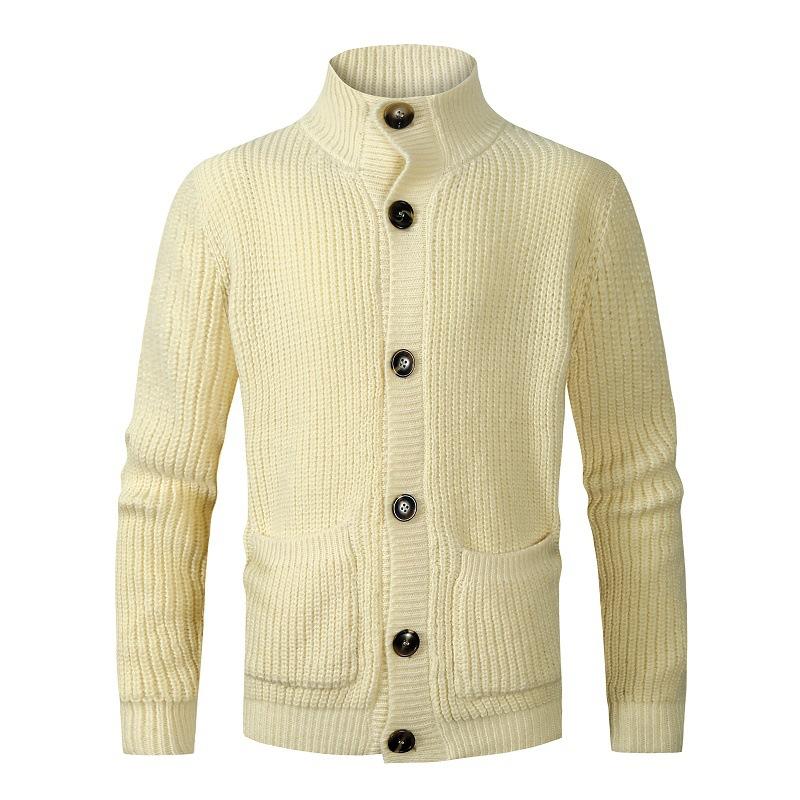 Men's Solid Color Versatile Casual Knitted Cardigan