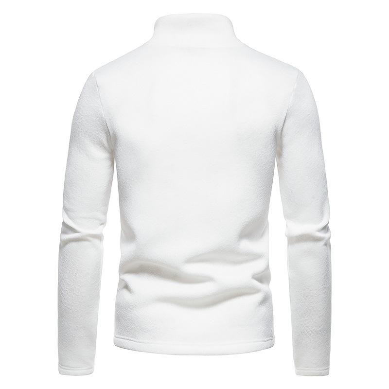 Men's Casual Solid Color Turtleneck Knitted Sweatshirt