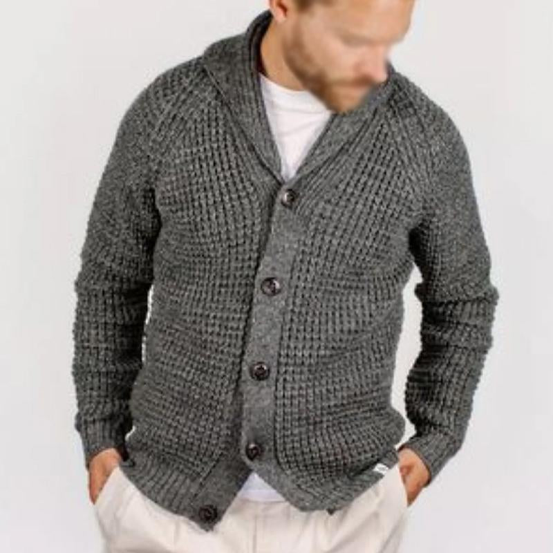 Men's Casual Solid Color Lapel Cardigan