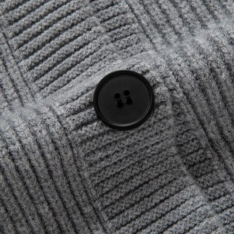 Men's Simple Solid Color Single Breasted Knitted Cardigan