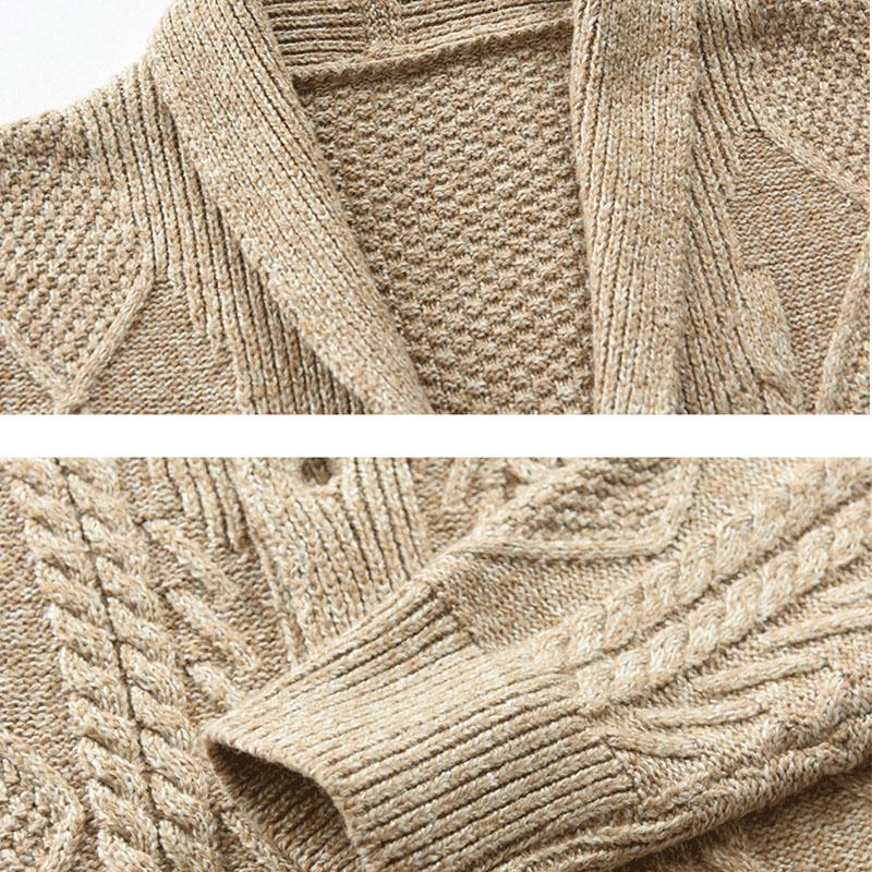 Men's Vintage Jacquard Thick Knit Cardigan
