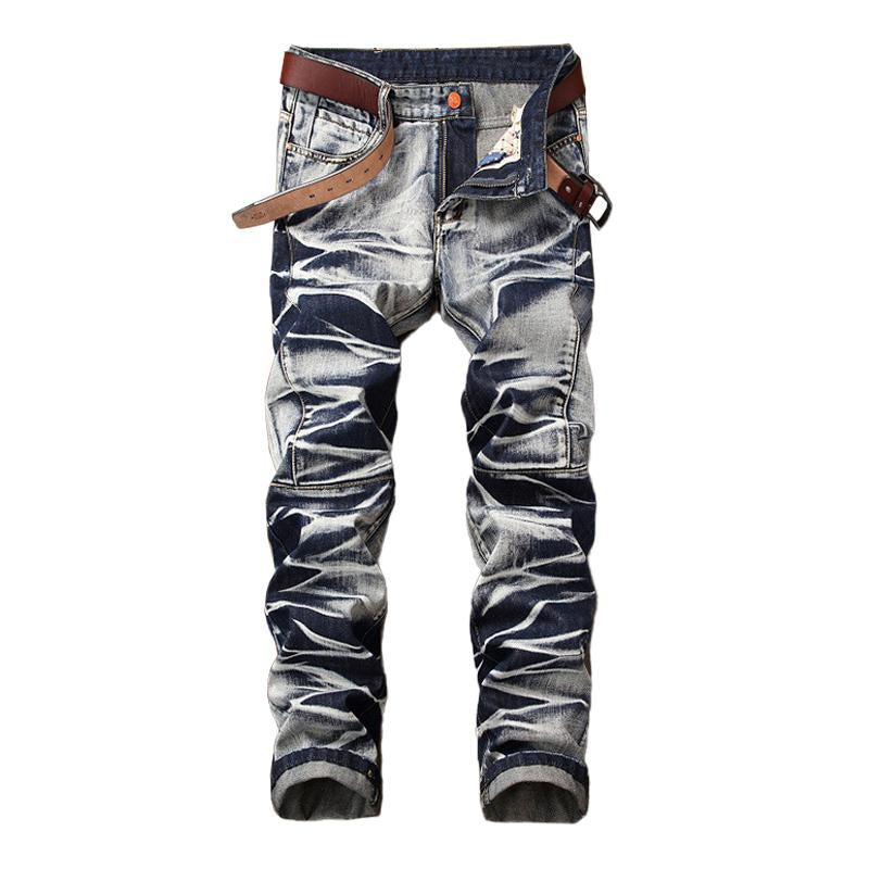 Men's Vintage Hand-Painted Slim Straight Jeans