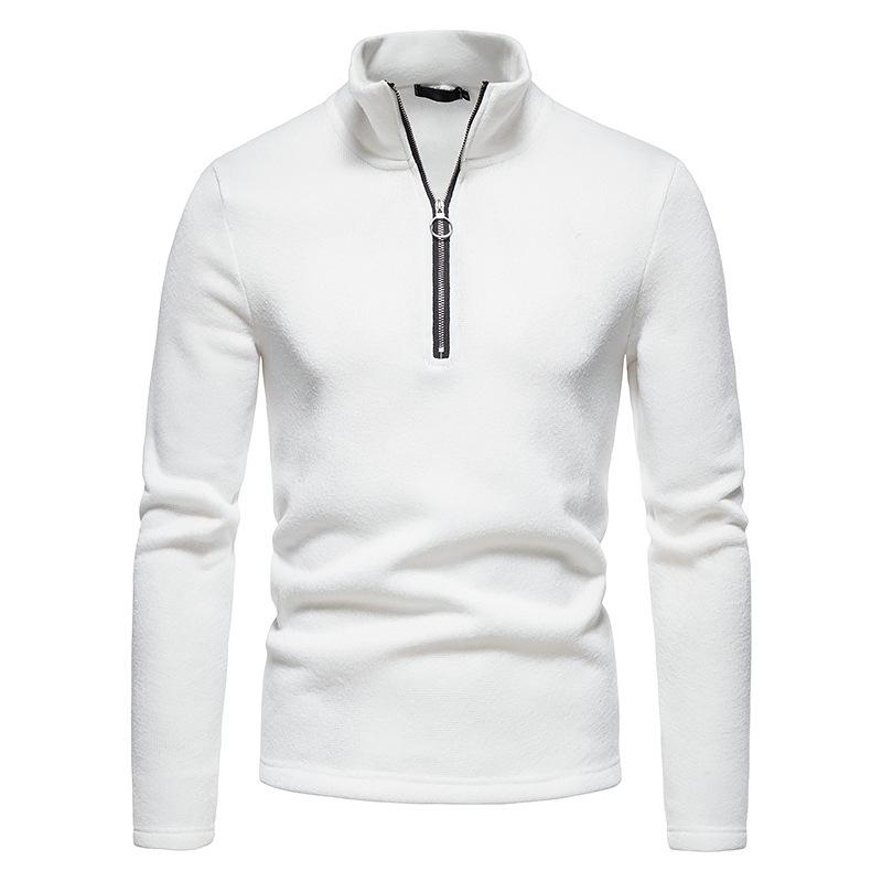 Men's Casual Solid Color Turtleneck Knitted Sweatshirt