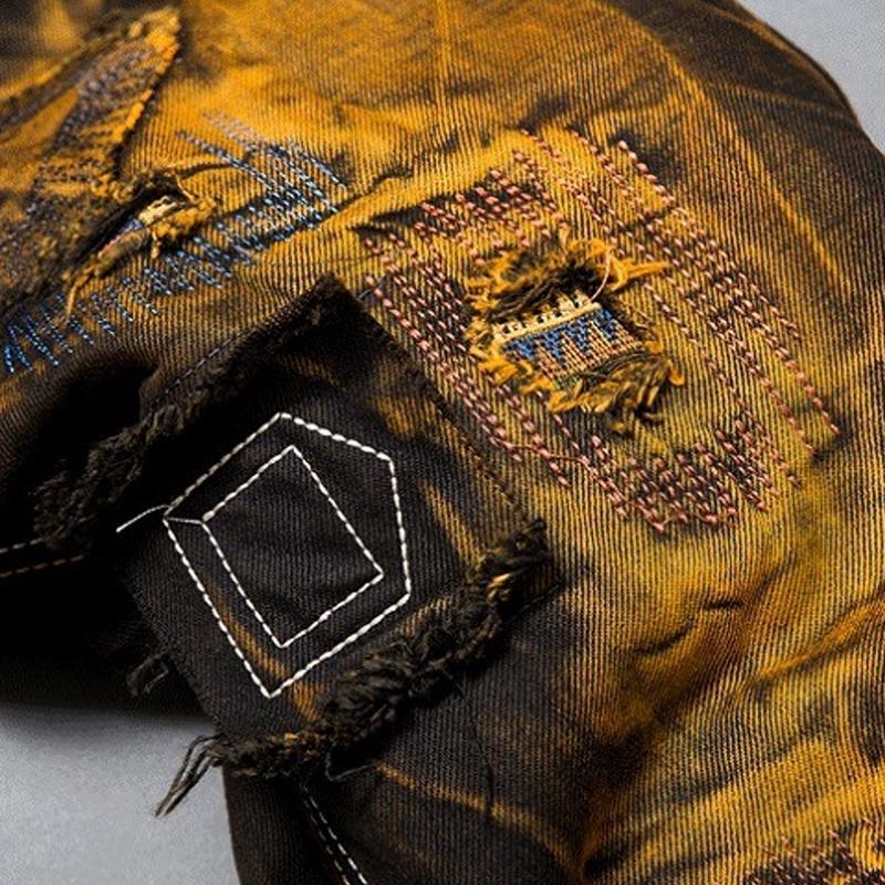 Men's Vintage Ripped Distressed Straight Jeans