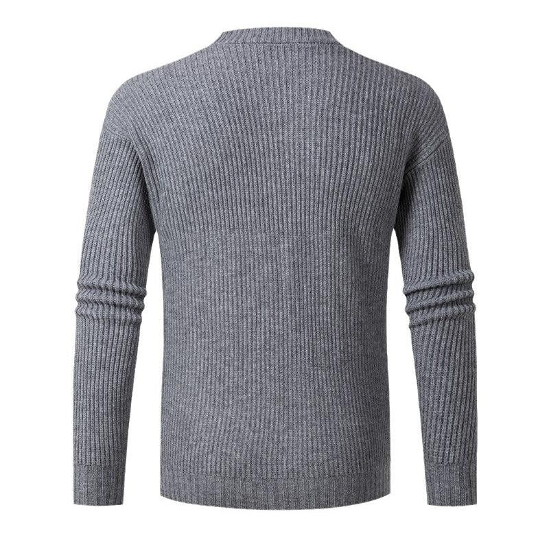 Men's Simple Solid Color Single Breasted Knitted Cardigan
