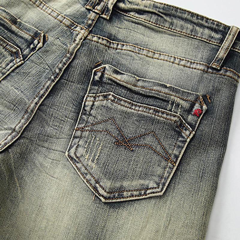 Men's Vintage Distressed Straight Jeans