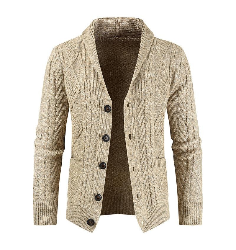 Men's Vintage Jacquard Thick Knit Cardigan