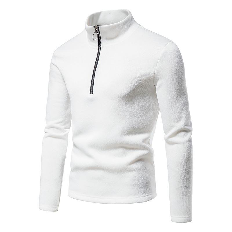 Men's Casual Solid Color Turtleneck Knitted Sweatshirt