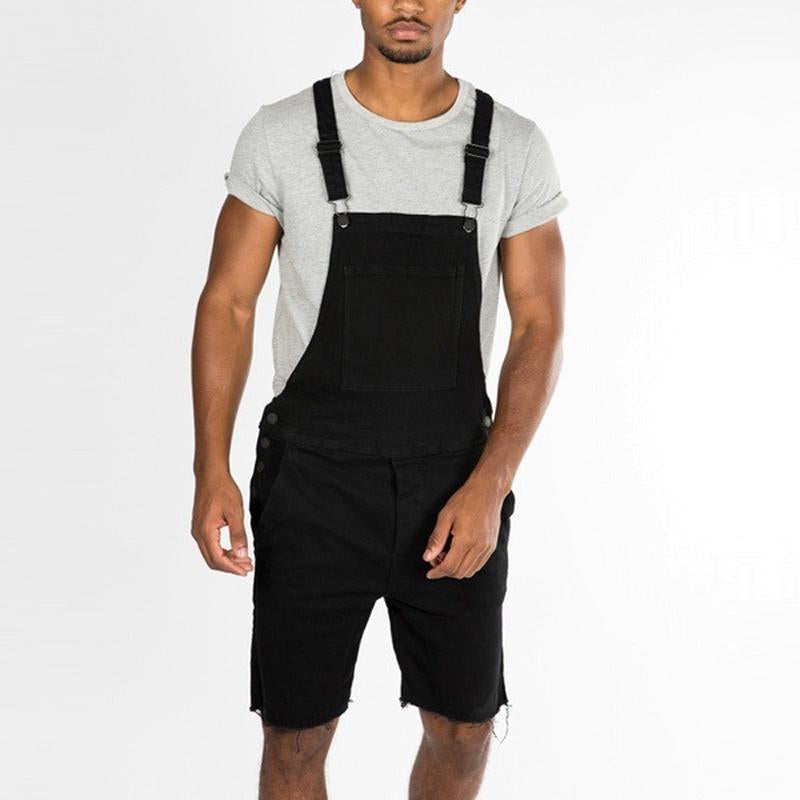 Men's Vintage Denim Shorts Overalls