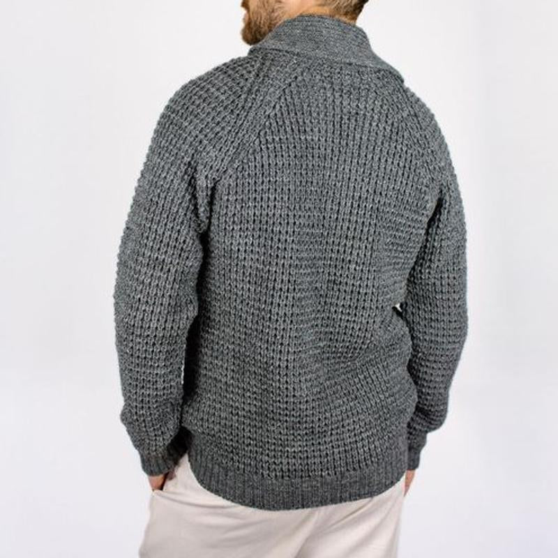 Men's Casual Solid Color Lapel Cardigan