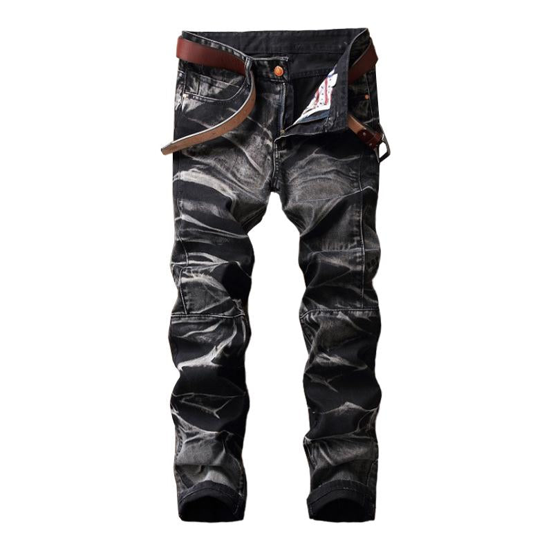 Men's Vintage Hand-Painted Slim Straight Jeans