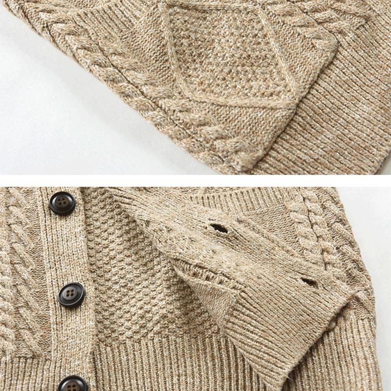 Men's Vintage Jacquard Thick Knit Cardigan