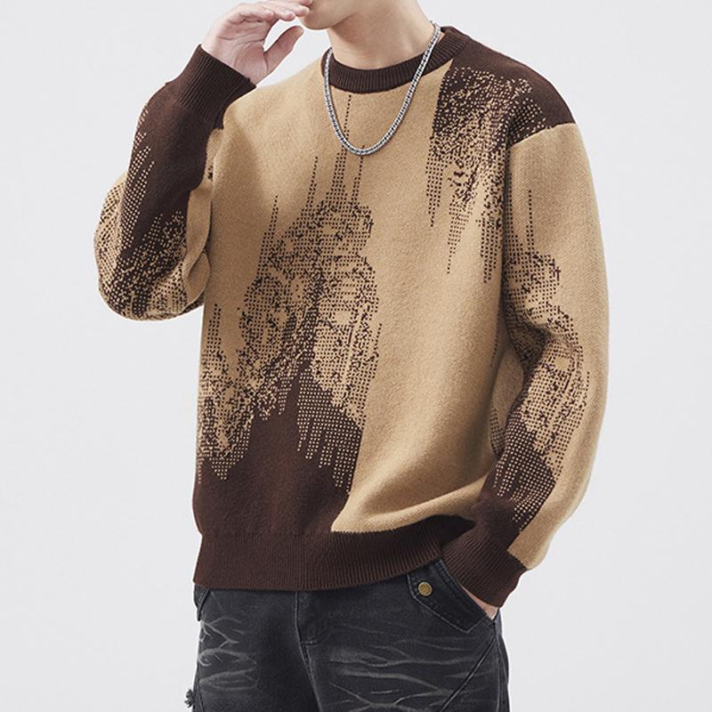 Men's Crew Neck Thickened Knitted Sweater