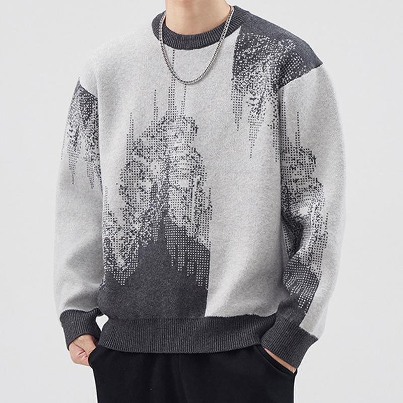 Men's Crew Neck Thickened Knitted Sweater