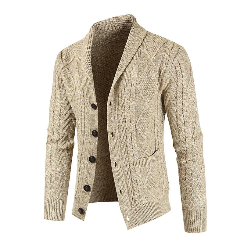Men's Vintage Jacquard Thick Knit Cardigan