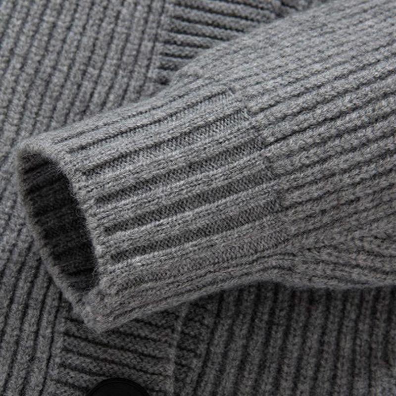 Men's Simple Solid Color Single Breasted Knitted Cardigan
