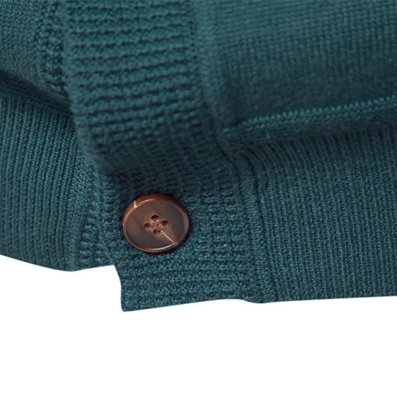 Men's Simple Casual Solid Color Knitted Cardigan