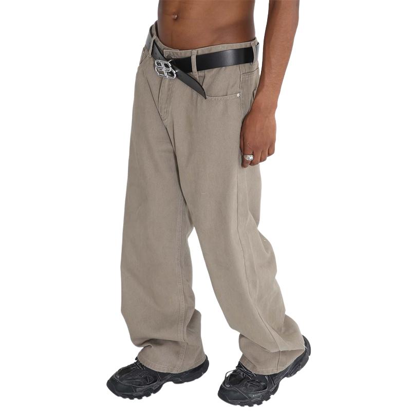 Men's Straight Leg Loose Solid Color Jeans