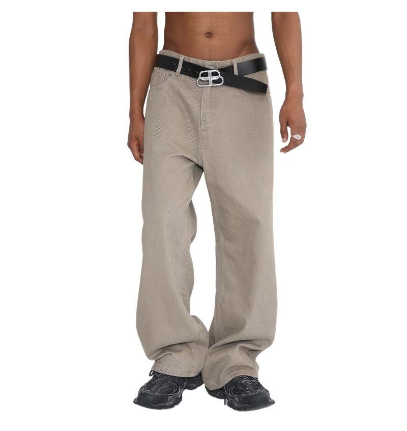 Men's Straight Leg Loose Solid Color Jeans