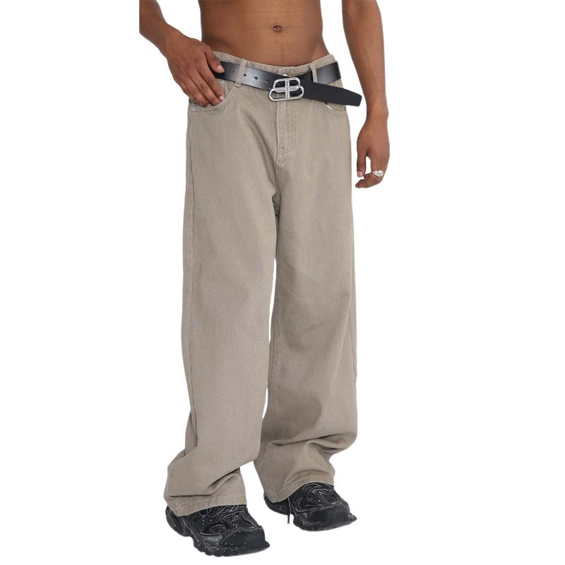 Men's Straight Leg Loose Solid Color Jeans
