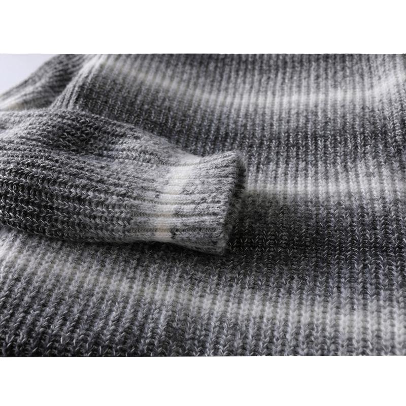 Men's Striped Crew Neck Knitted Sweater