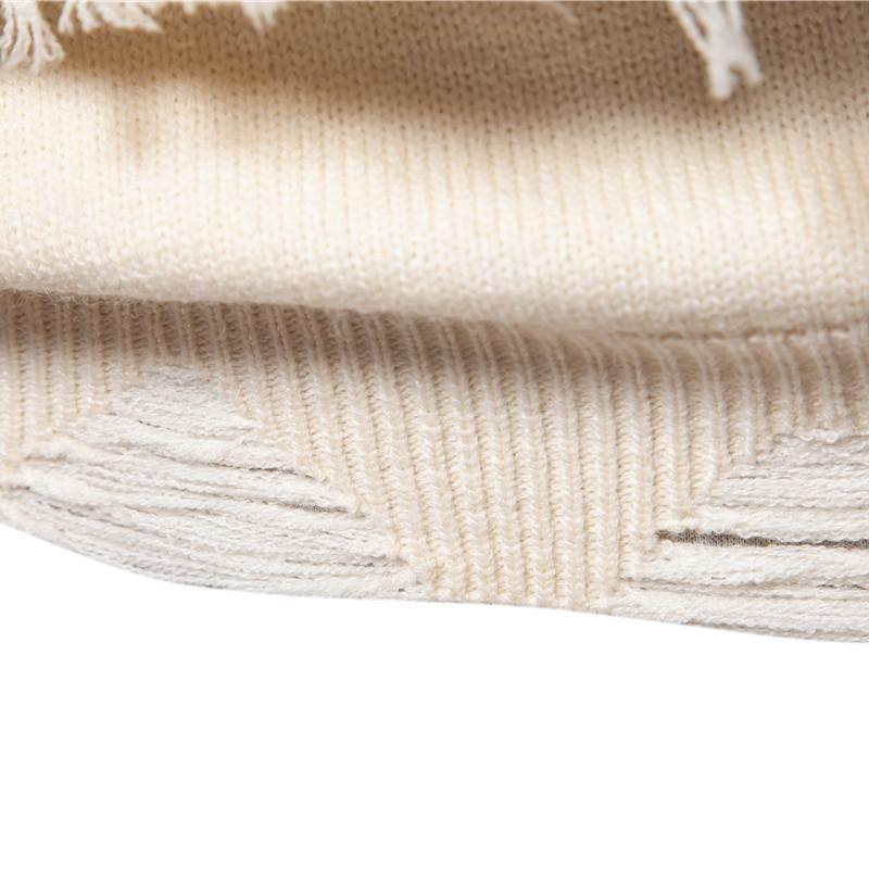 Men's Fashion 3D Rice Ear Jacquard Round Neck Pullover Knitted Sweater