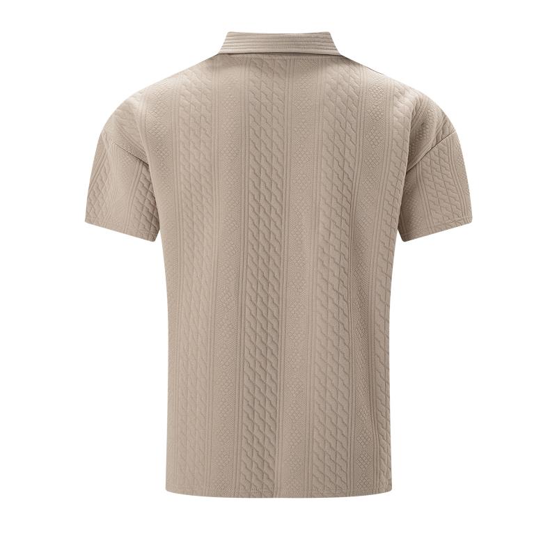 Men's Jacquard Texture Short-Sleeved Polo Shirt