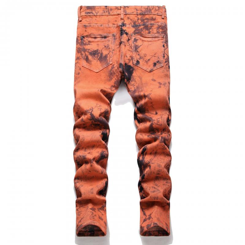 Men's Fashion Street Graffiti Slim Fit Jeans